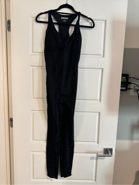 Black One-Piece Jumpsuit Romper - workout